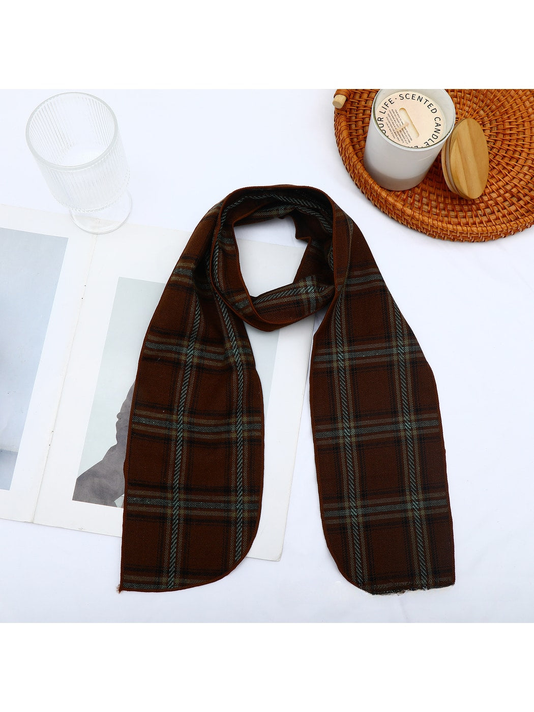 Scarvii - Vintage Plaid Check Pattern Long Scarf