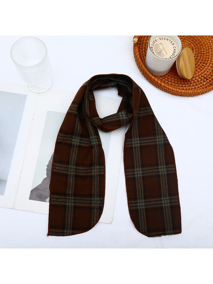Scarvii - Vintage Plaid Check Pattern Long Scarf