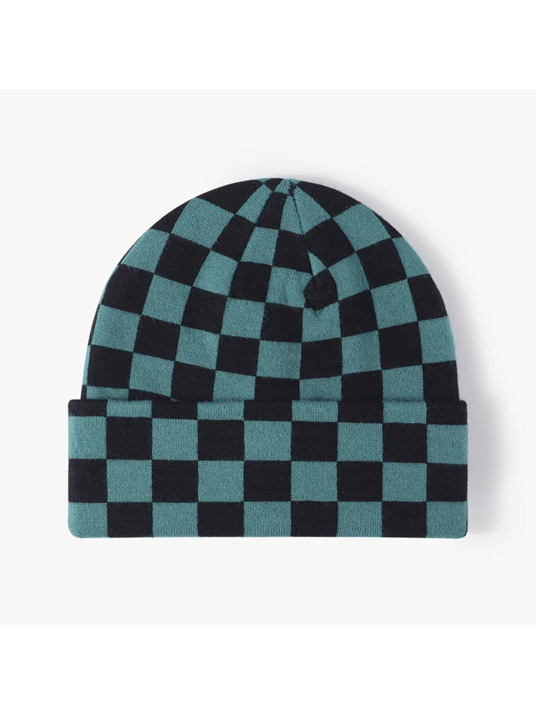 Haila - Checkerboard Cuffed Knit Beanie
