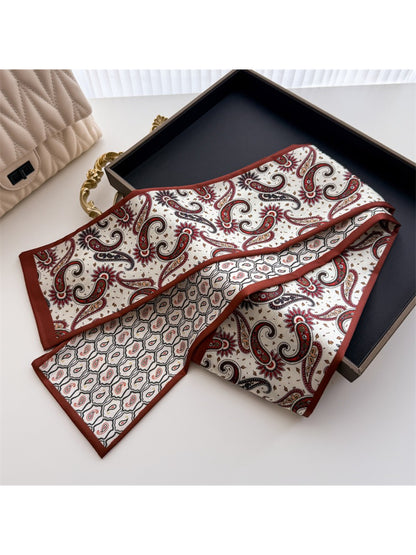 Scarvii - Paisley Border Skinny Scarf