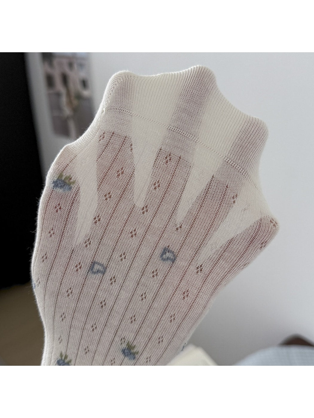 Rufia - Sweet Floral and Heart Print Crew Socks