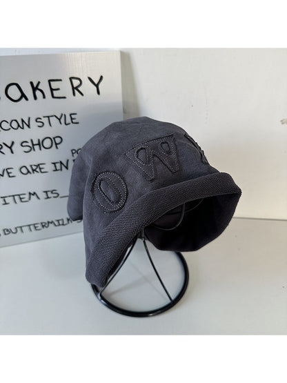 Haila - Rolled Edge Letter Detail Women's Slouchy Cap