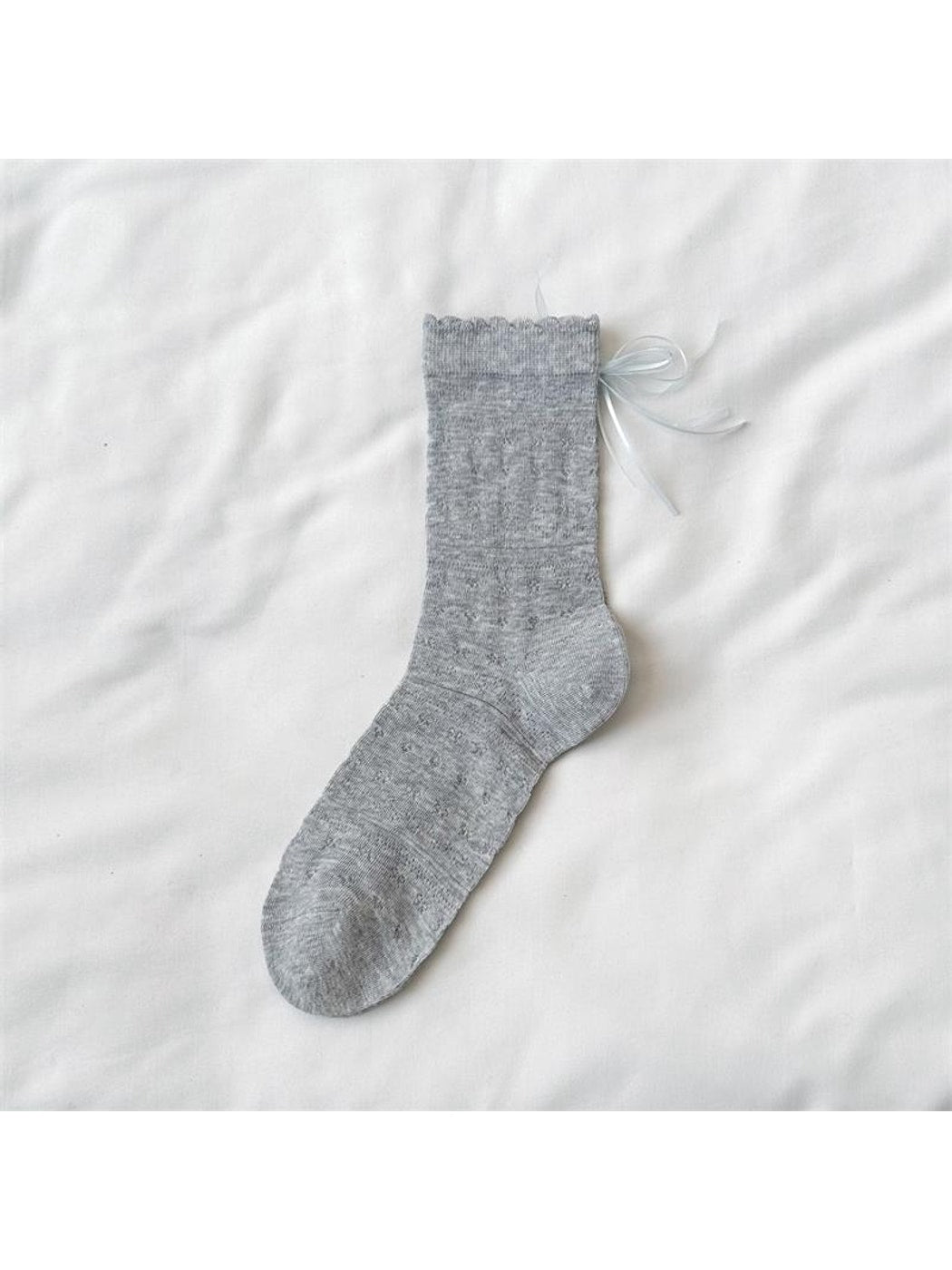 Rufia - Hearts and Bow Embossing Crew Socks