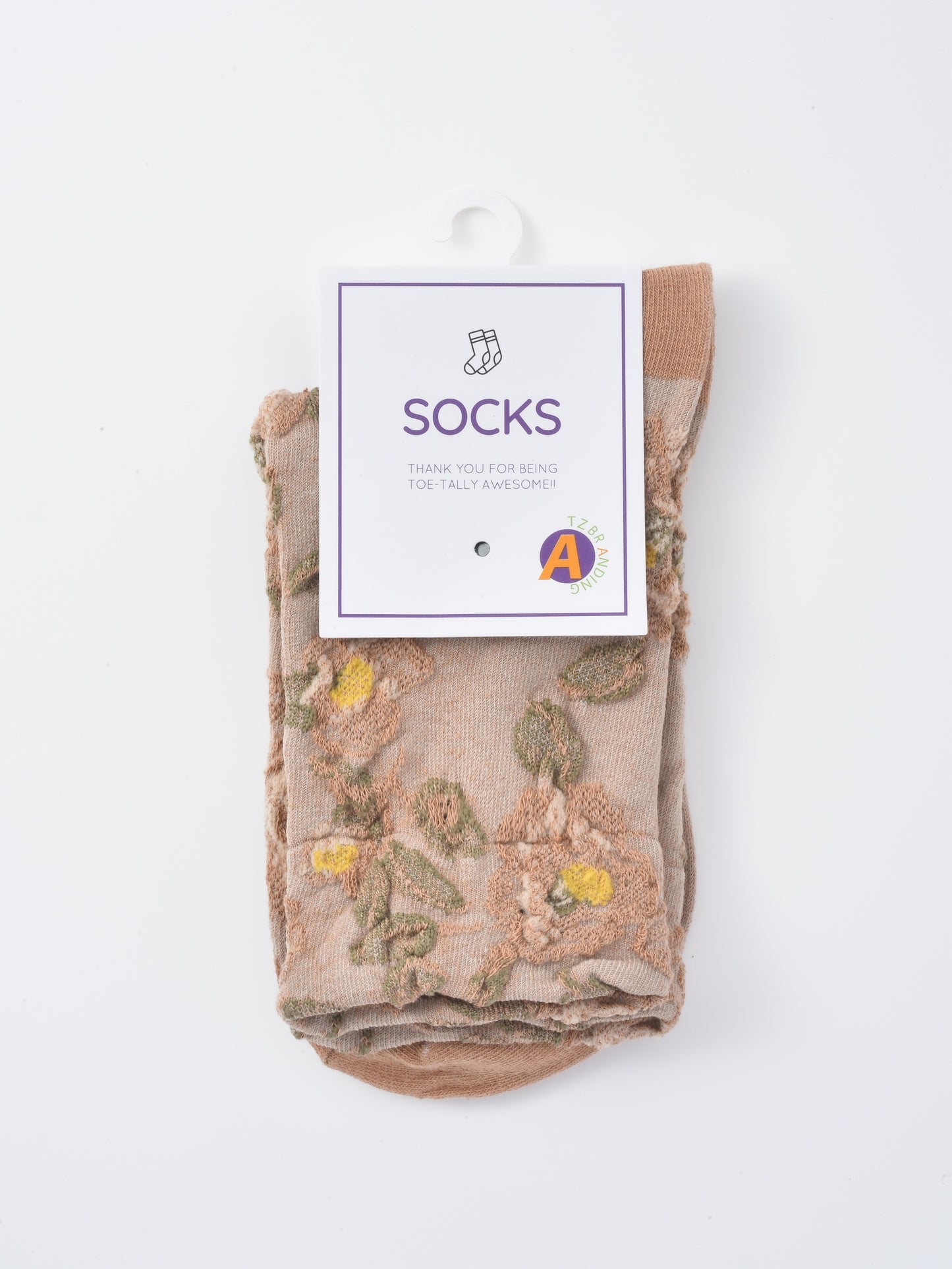 Rufia - Classic Rose Embroidery Crew Socks