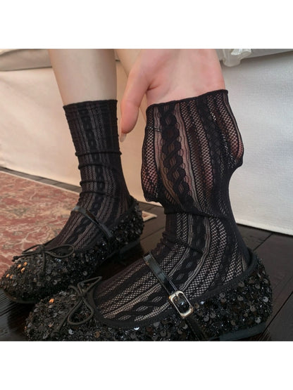 Rufia - Delicate Openwork Crew Socks