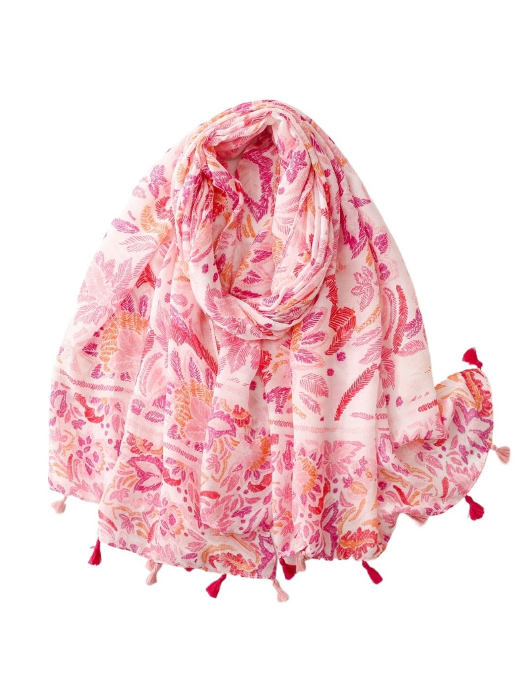 Scarvii - Boho Style Plant Floral Print Scarf - Chic & Fresh