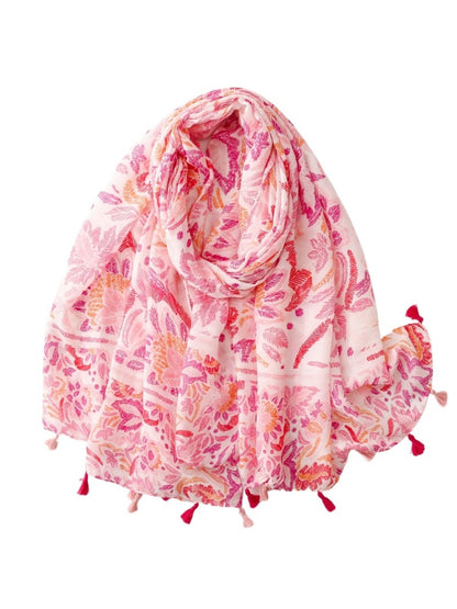 Scarvii - Boho Style Plant Floral Print Scarf - Chic & Fresh