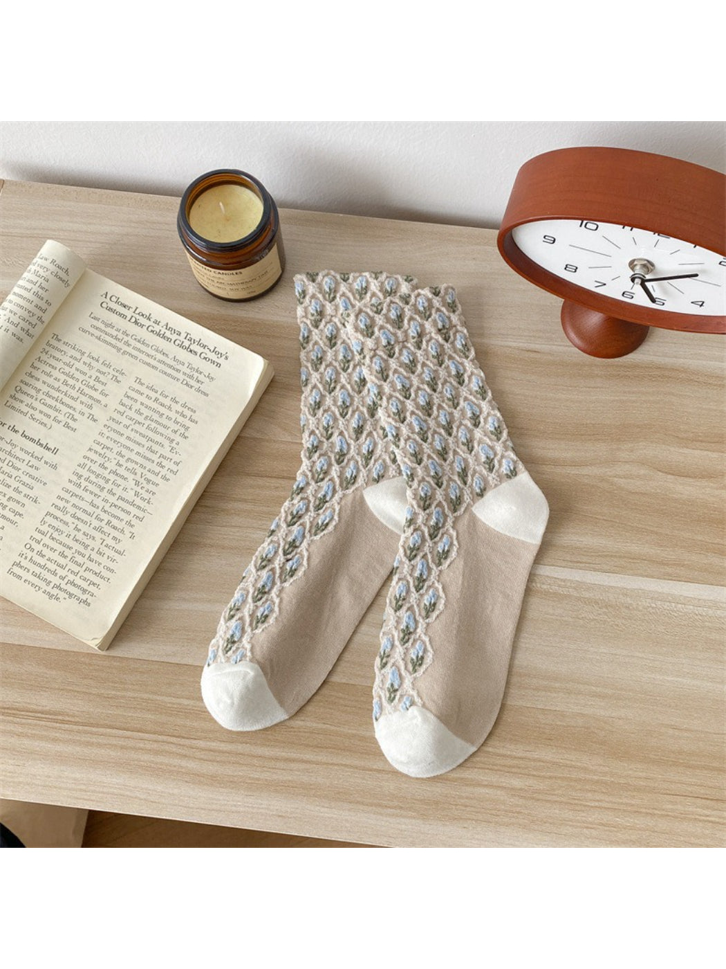 Rufia - Vintage Diamond Jacquard Crew Socks