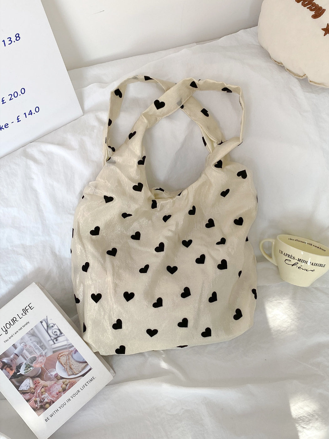 Cosbai Everyday Tote bag filled with groceries on a wooden surface