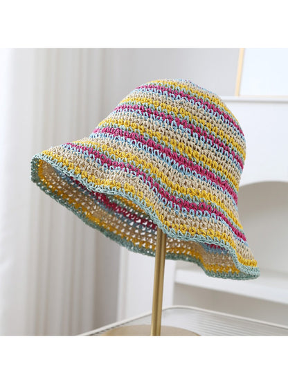 Haila - Stripe Detail Woven Bucket Hat