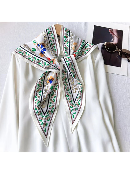 Scarvii Floral Chain Print Triangle Scarf