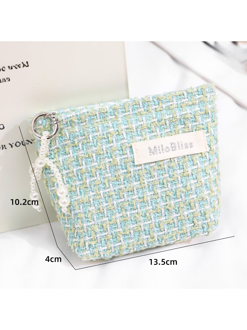 Cosbai - Soft Tweed Mini Cosmetic Bag Pouch detail view 8