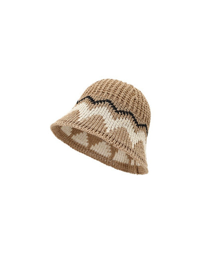 Haila - Wave Pattern Knit Bucket Hat