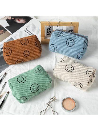 Cosbai - Smiley Print Cosmetic Organizer Bag