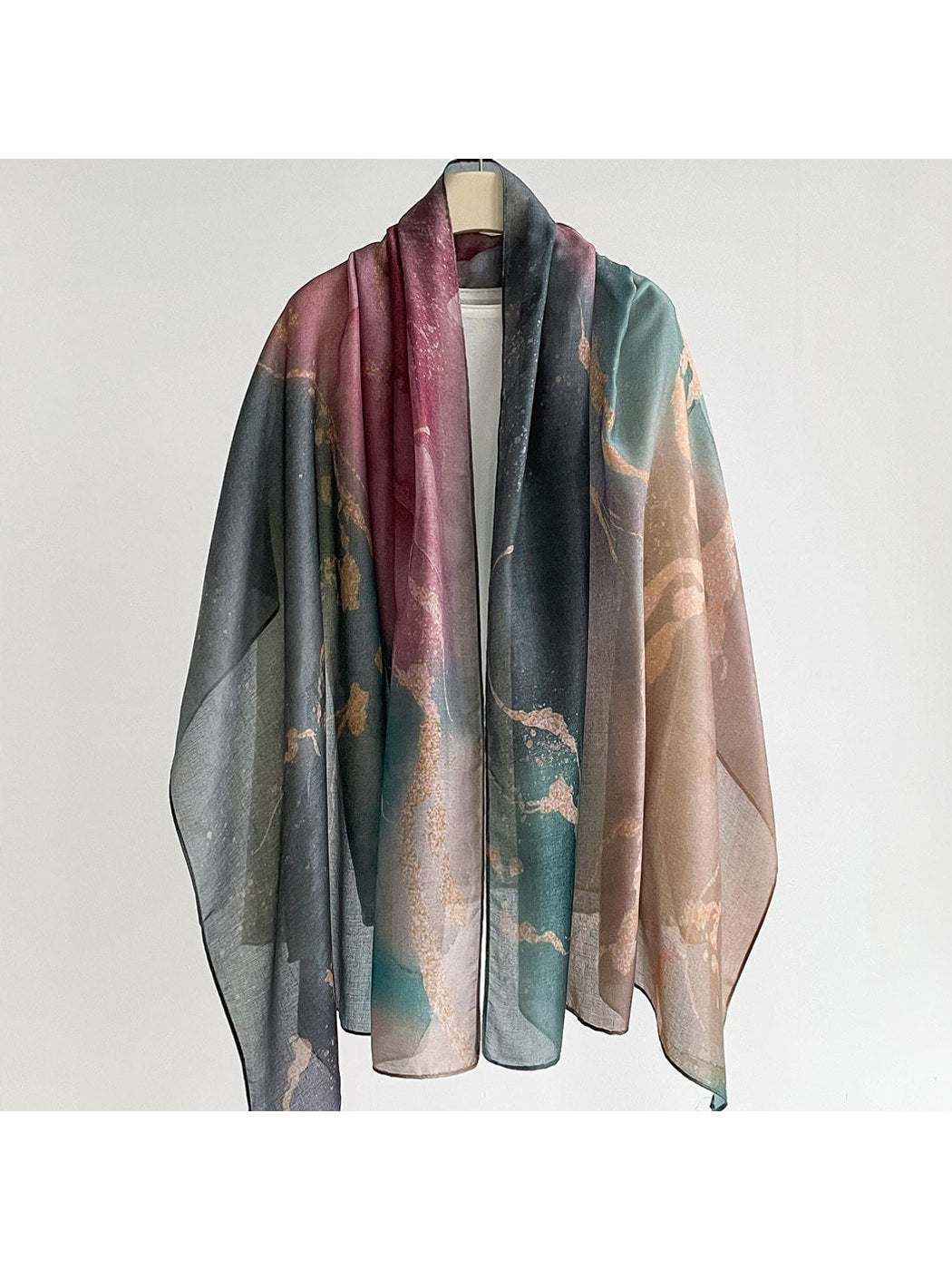 Scarvii - Vintage Floral Print Summer Wrap Scarf