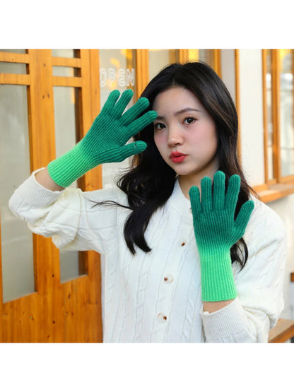 Gloving - Gradient Ribbed Knit Gloves