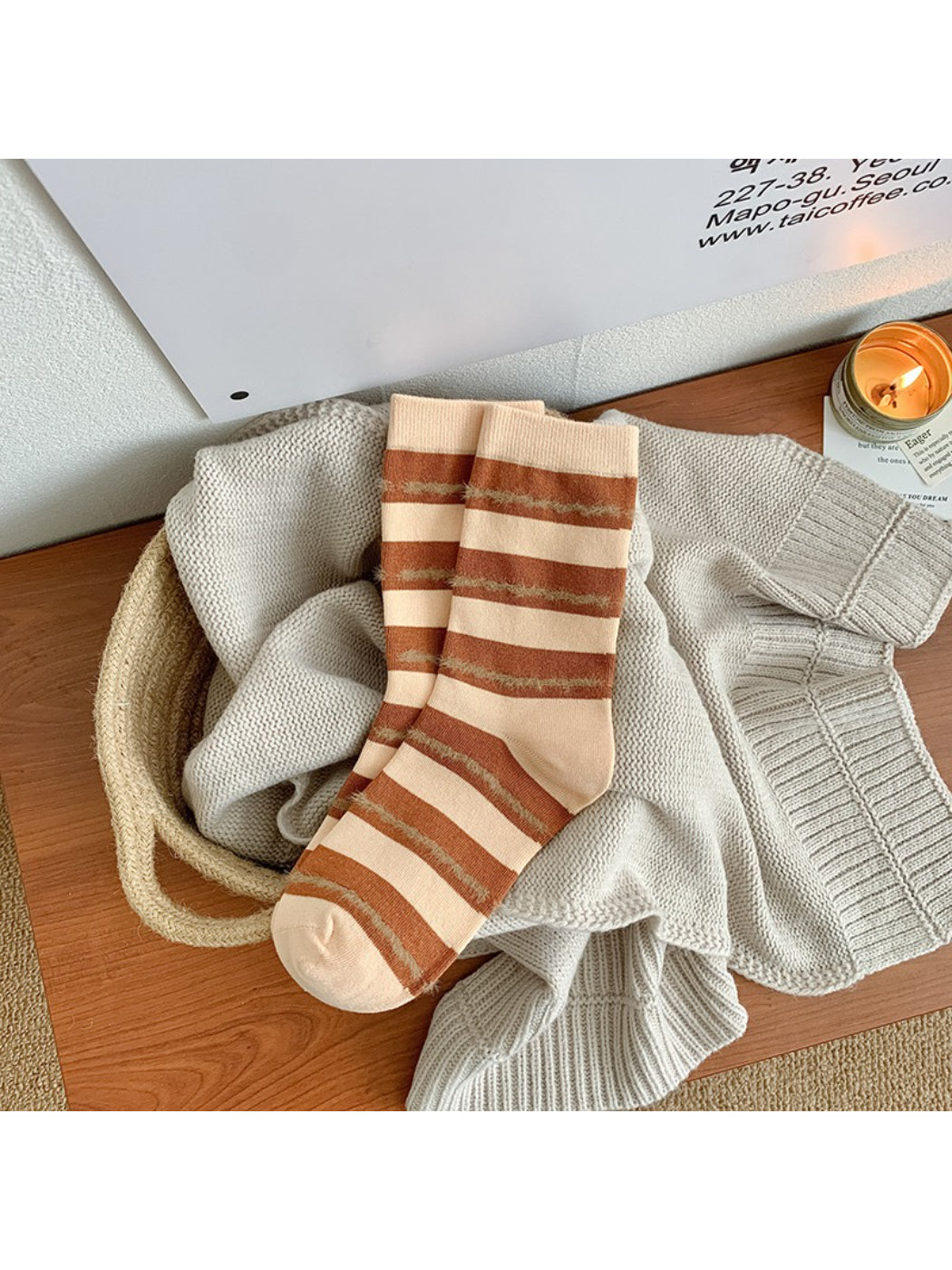 Rufia - Slouchy Colorblock Stripe Crew Socks product image 4