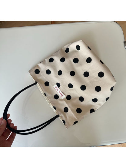 Cosbai - Minimal Dot Print Tote Bag