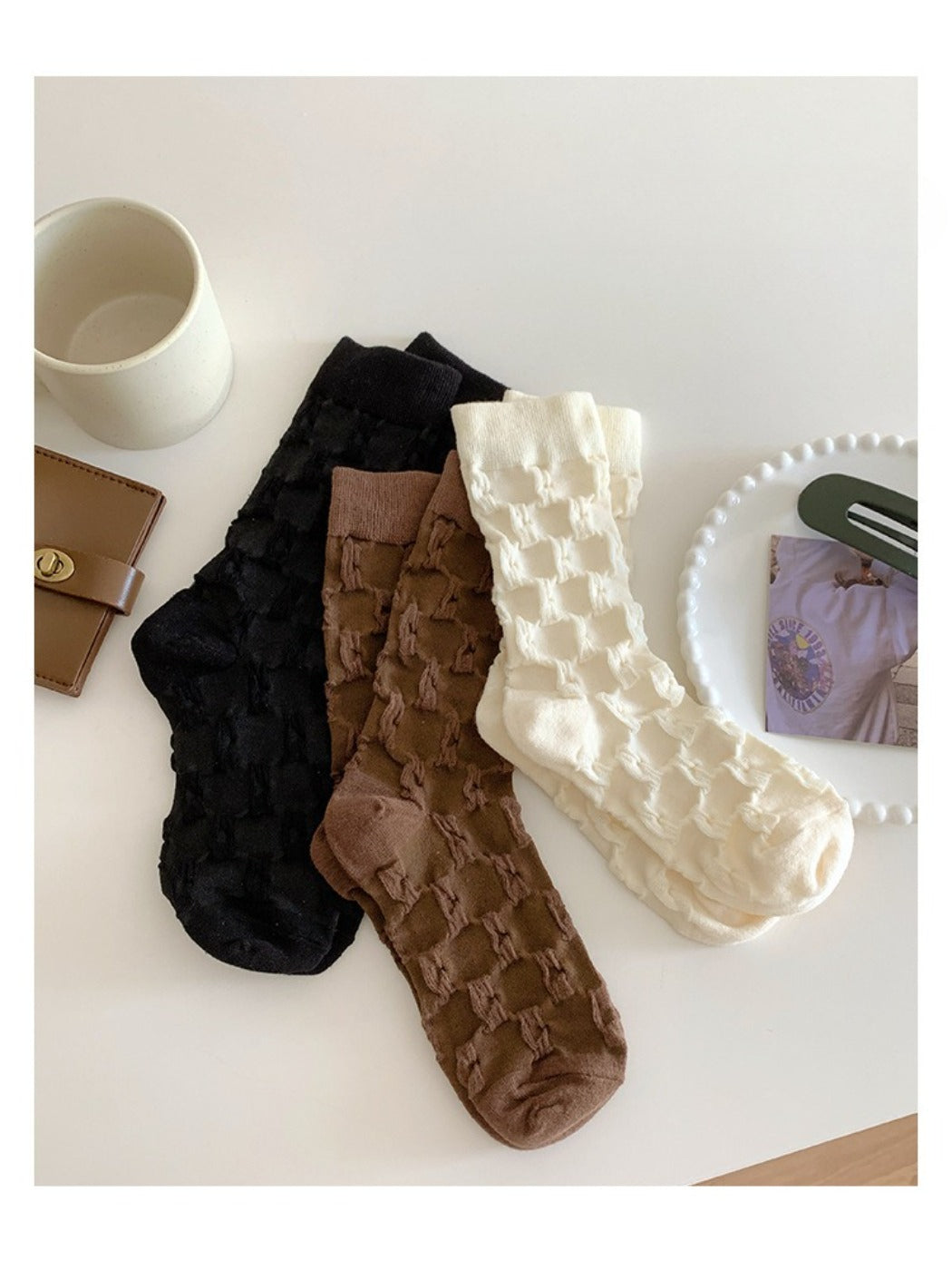 Rufia - Sculpted Texture Crew Socks