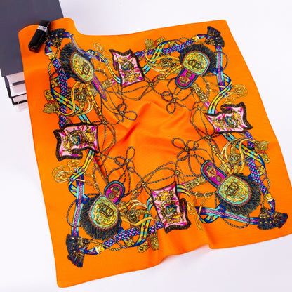 Scarvii - Vintage Print Square Scarf for Stylish Outfits