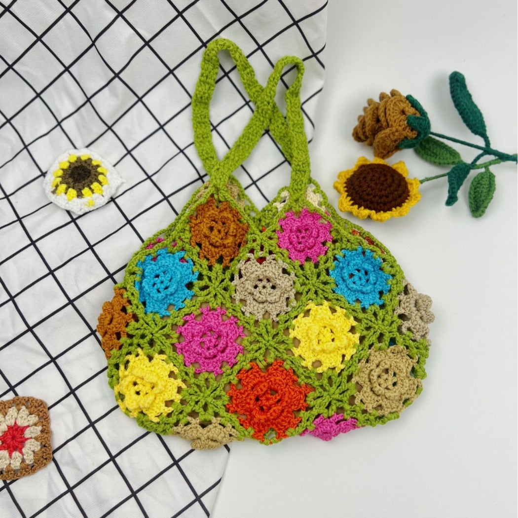 Cosbai - Boho Crochet Handbag Tote Bag – 5 Colors