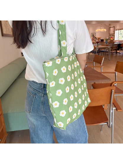 Cosbai - Fresh Style Daisy Print Tote Bag