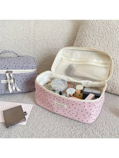 Cosbai star pattern makeup storage case shown from side angle with star pattern