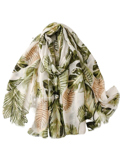 Scarvii - Tropical Leaf Foil Wrap Scarf