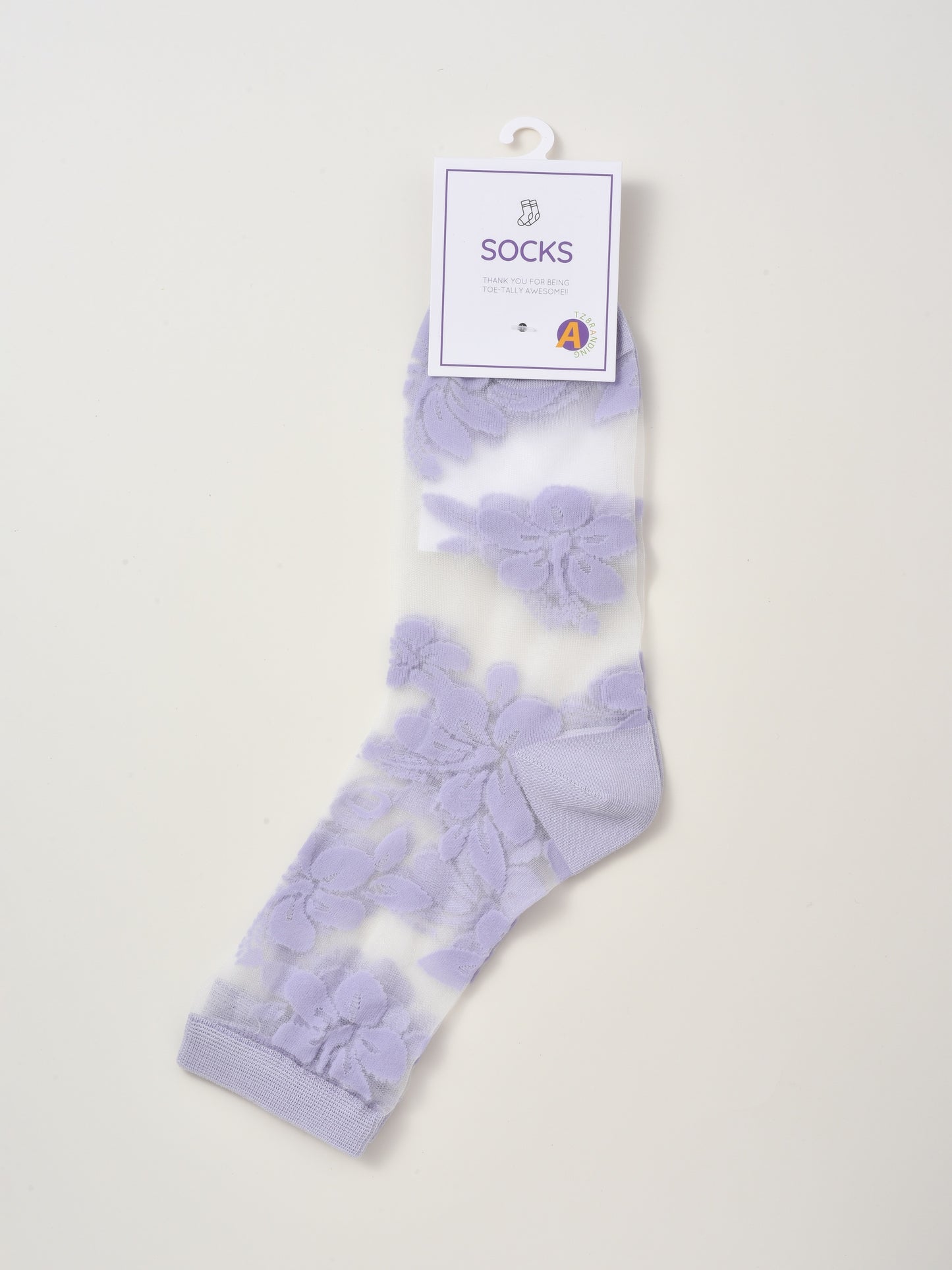 Rufia - Delicate Floral Tulle Crew Sheer Socks