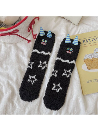 Rufia - Cartoon Star Monster Pattern Crew Socks