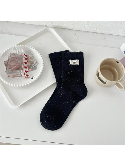 Rufia - Dachshund Detail Speckled Crew Socks