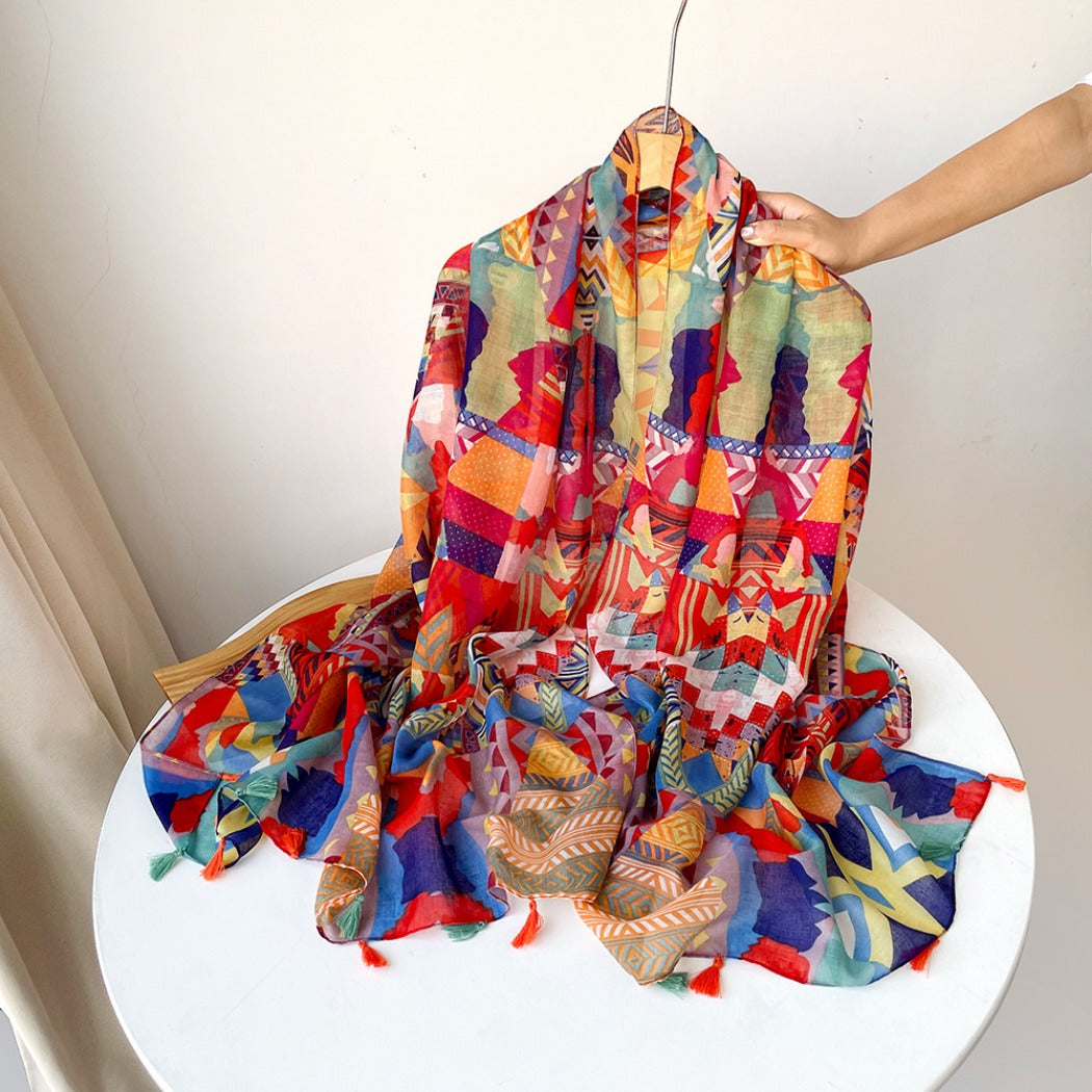 Scarvii - Boho Summer Shawl Scarf With Fringe - 6 Patterns