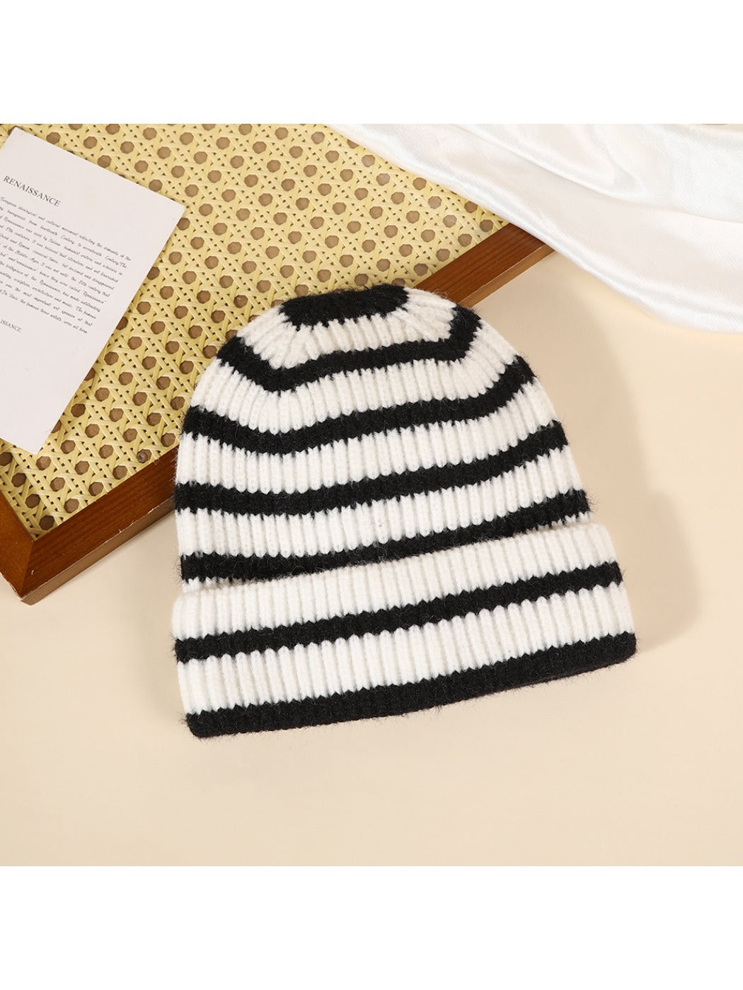 Haila - Women's Striped Color Block Beanie