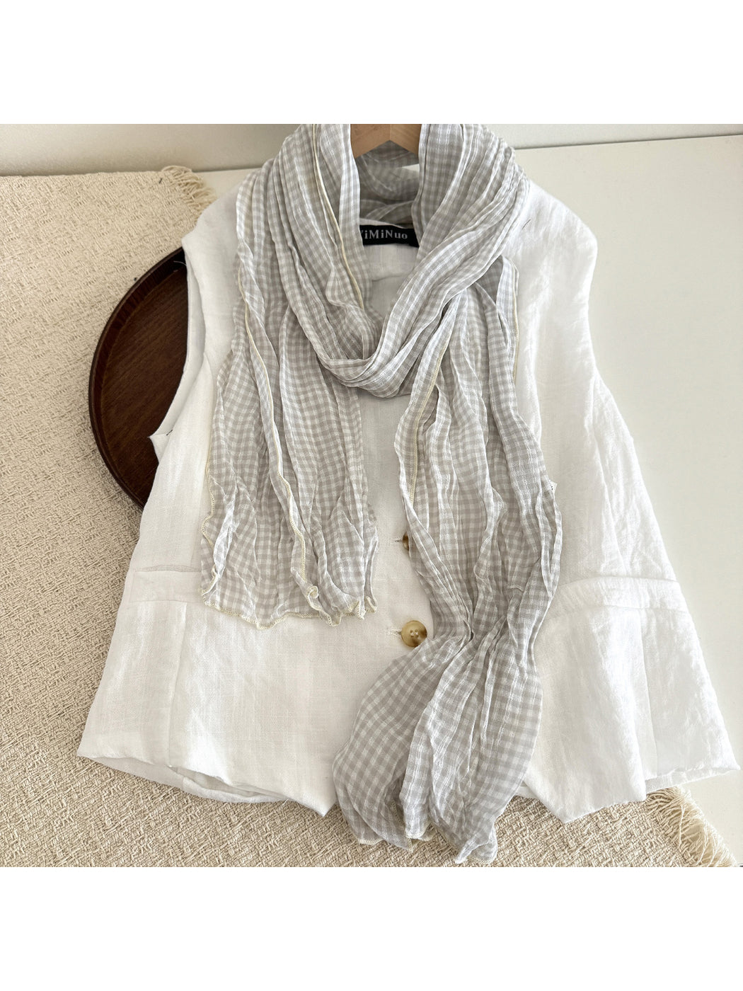 Scarvii - Gingham Check Long Scarf