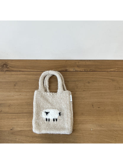 Cosbai - Sheep Motif Knit Tote Bag