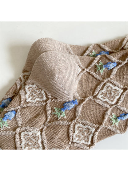Rufia - Floral Stitch Trellis Socks