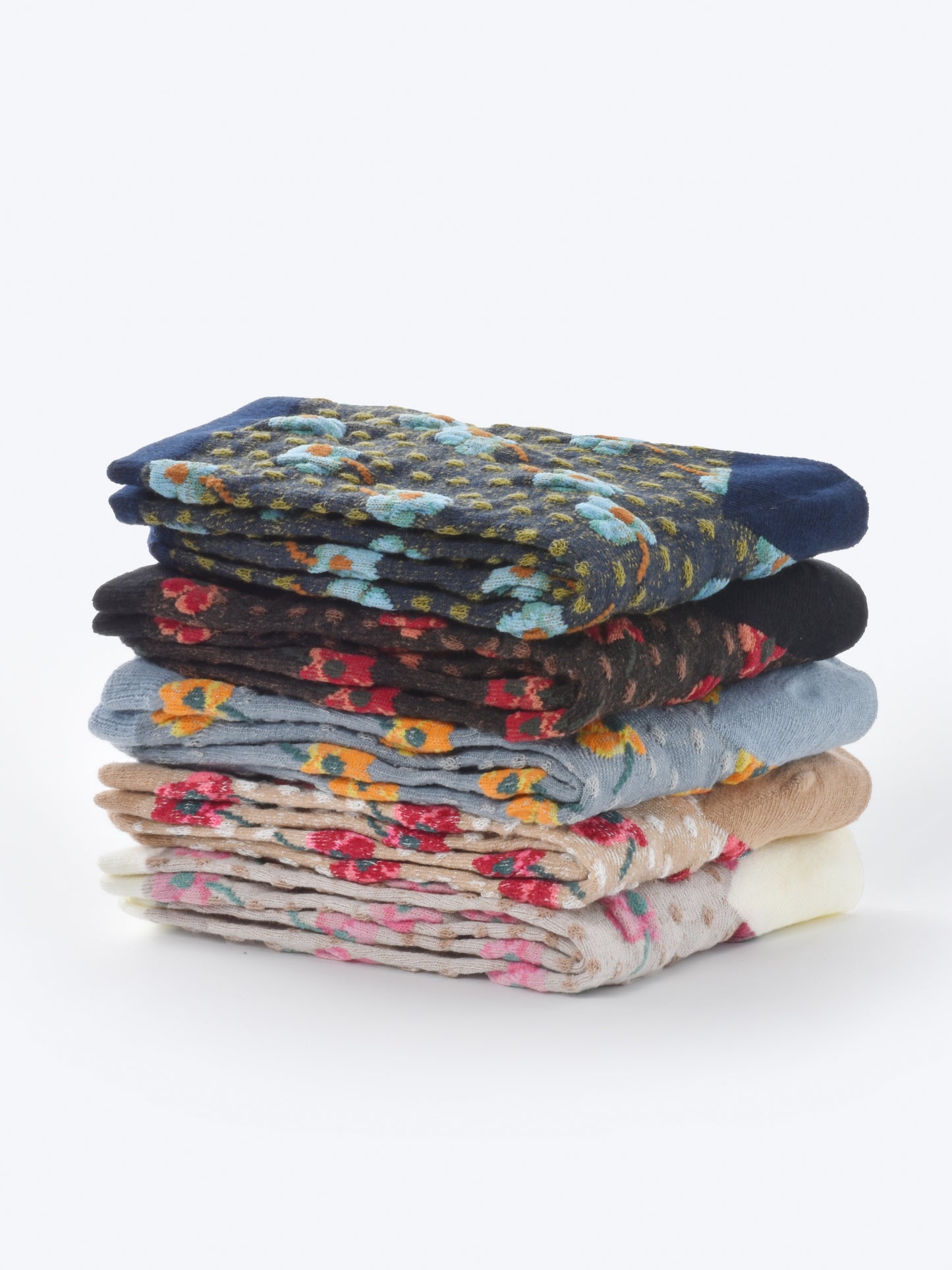 Rufia - Dotted Garden Floral Crew Socks