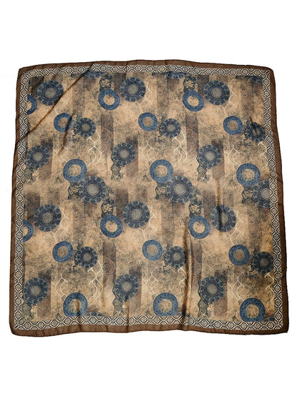 Scarvii - Retro Distressed Circle Print Square Scarf