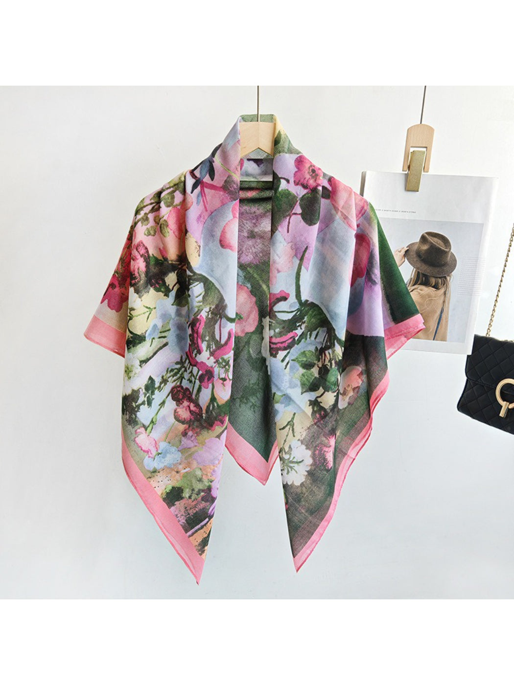 Scarvii Soft Floral Square Scarf