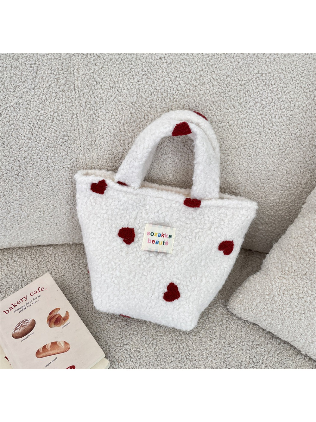 Cosbai - Mini Plush Flower Tote Bag