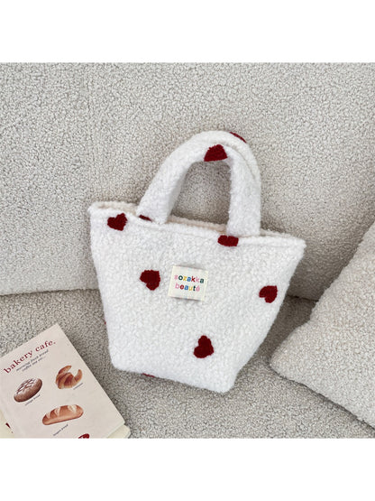 Cosbai - Mini Plush Flower Tote Bag