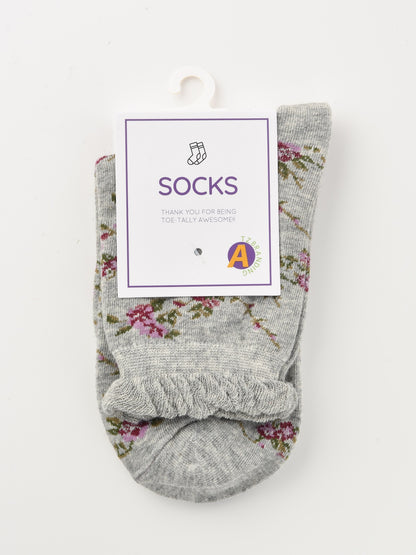 Rufia - Vintage Floral Lace Pattern Socks