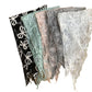 Scarvii - Bow Embroidered Sheer Triangle Scarf - Sweet & Airy