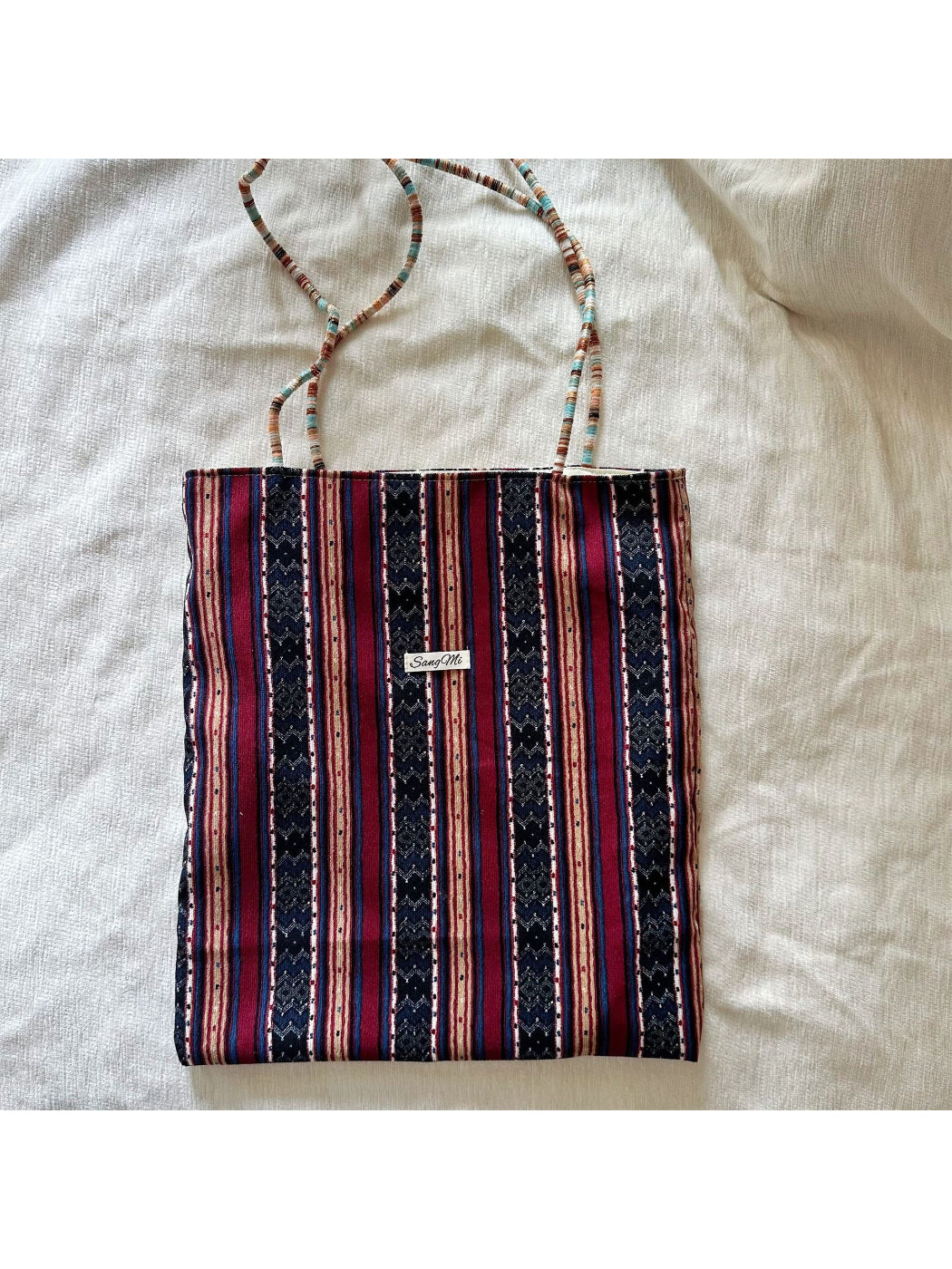 Cosbai - Stripe Pattern Soft Shoulder Bag