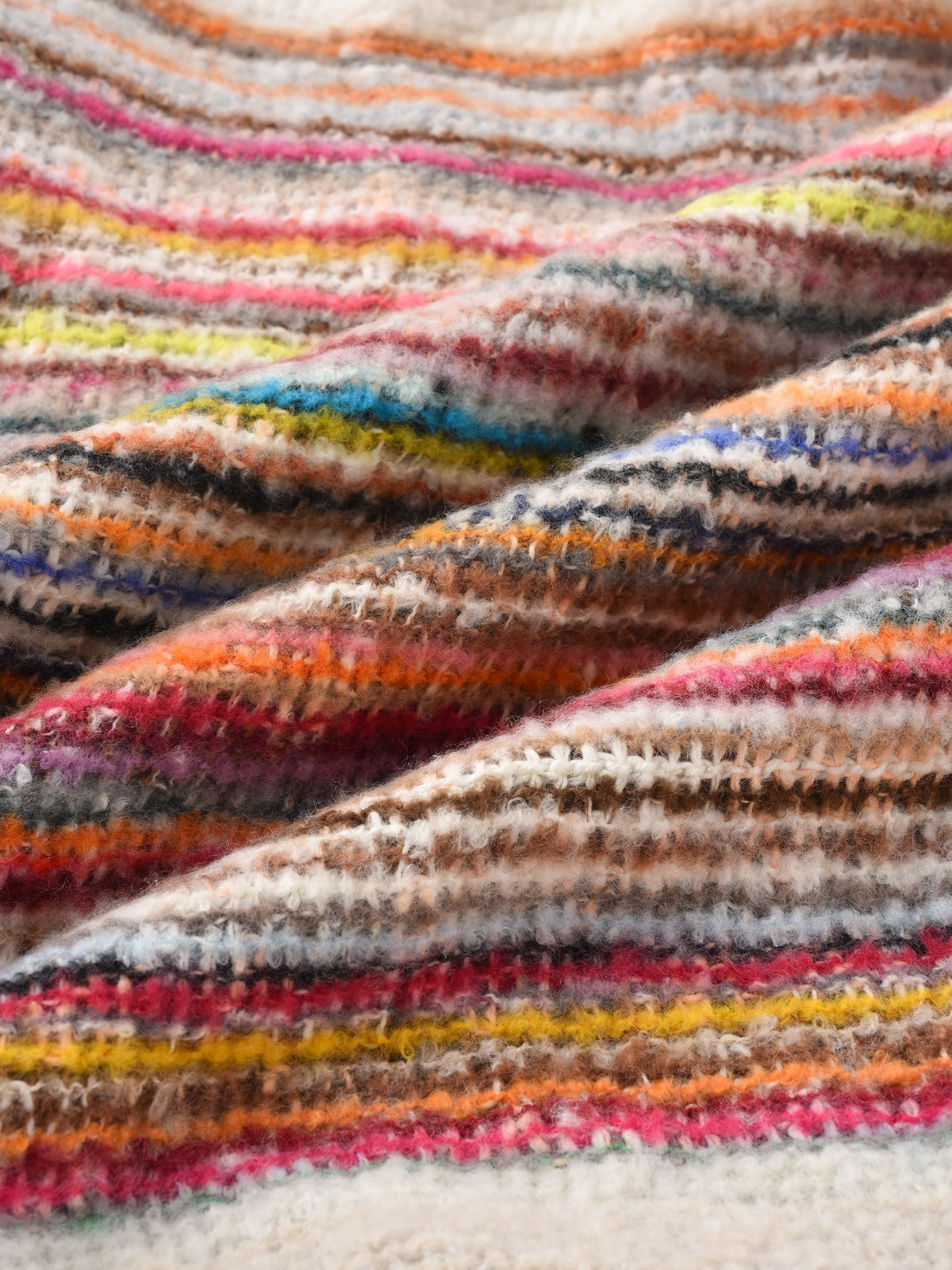 Scarvii – Striped Fringe Knit Shawl