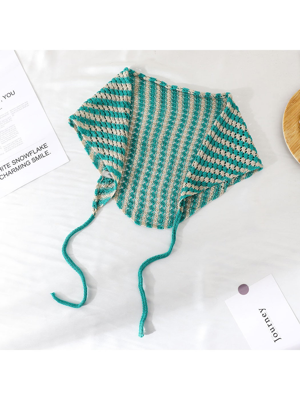 Scarvii - Striped Tie Strap Triangle Bandana