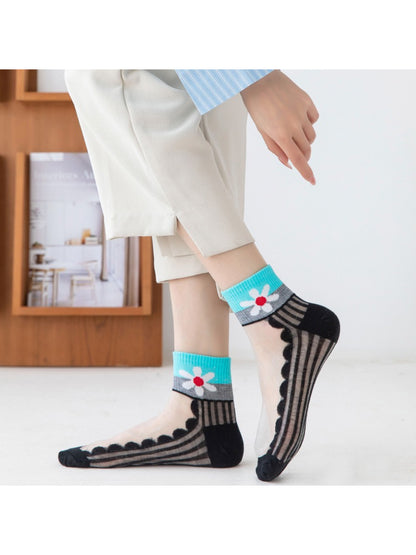 Rufia - Sheer Daisy Ribbed Crew Socks product image 3