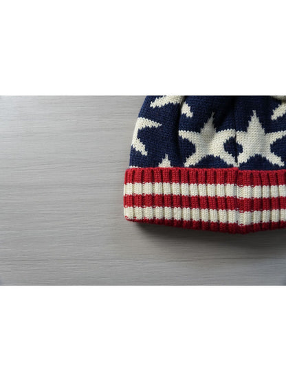Haila - Winter Knitted Beanie with Flag Pattern