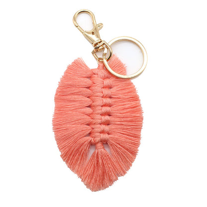 Koco Handwoven Leaf Tassel Keychain product shape