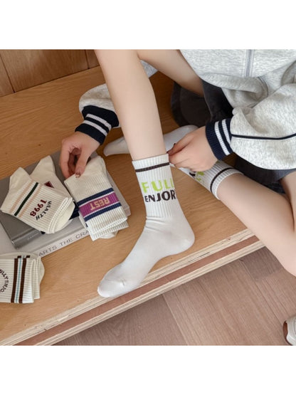 Rufia - College Style Stripe Crew Socks